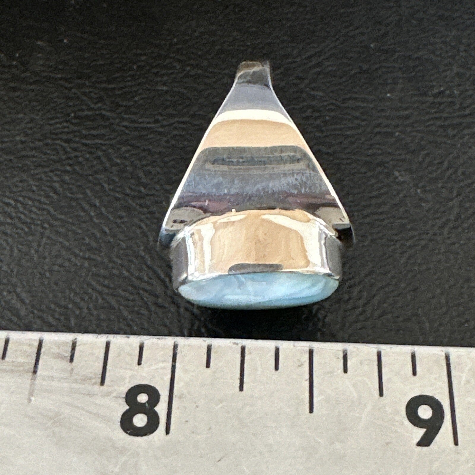 Womens Blue Larimar Navajo Sterling Silver Ring Size 8 17671