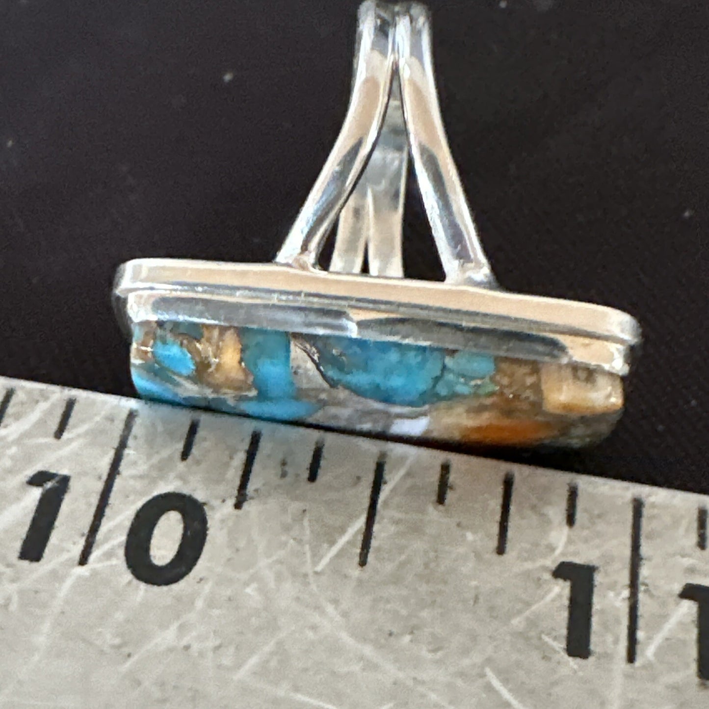 Blue Turquoise Spiny Oyster Southwestern Sterling Silver Ring Size 6 18513