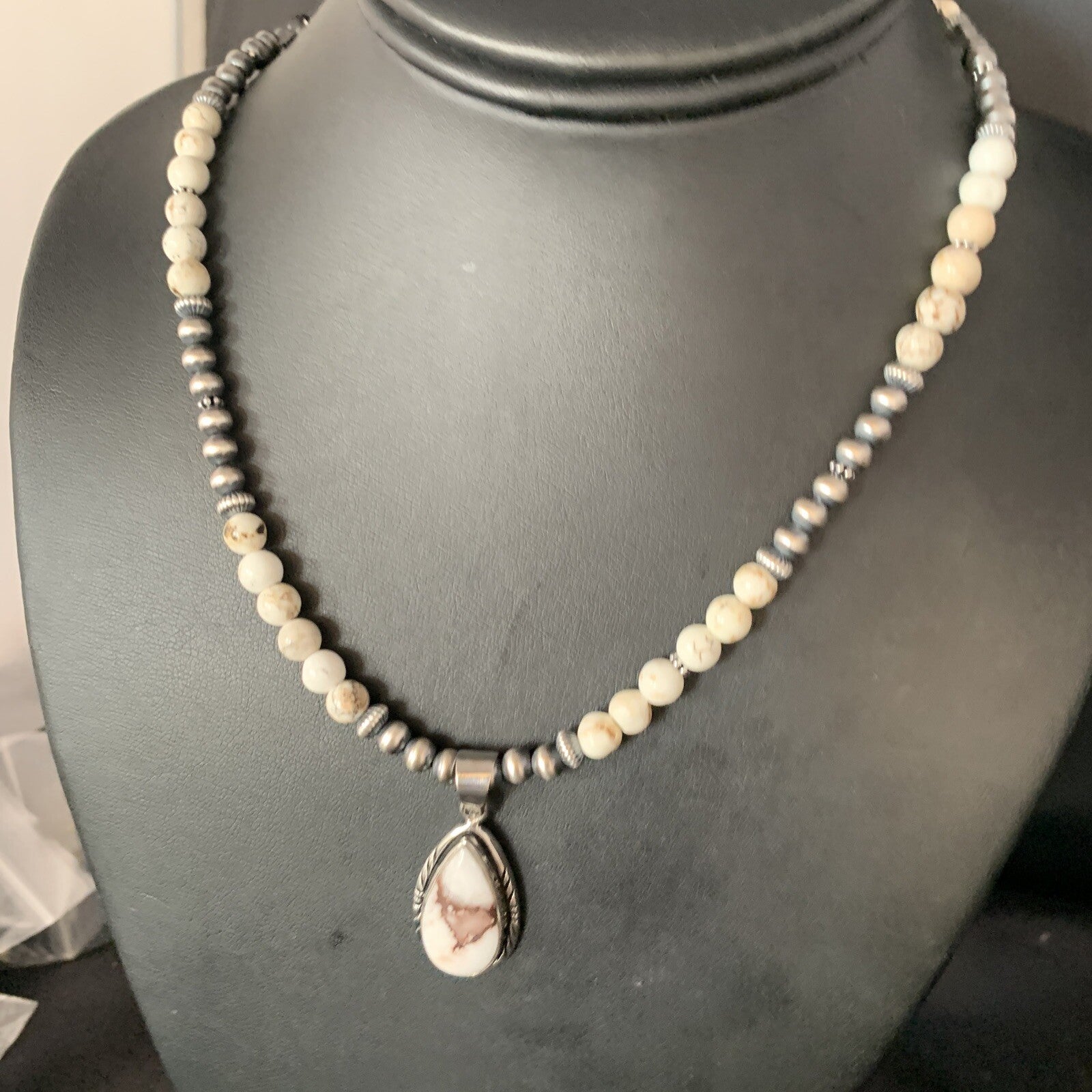 Native Navajo Pearls Purple Spiny Oyster Sterling Silver Necklace 4563