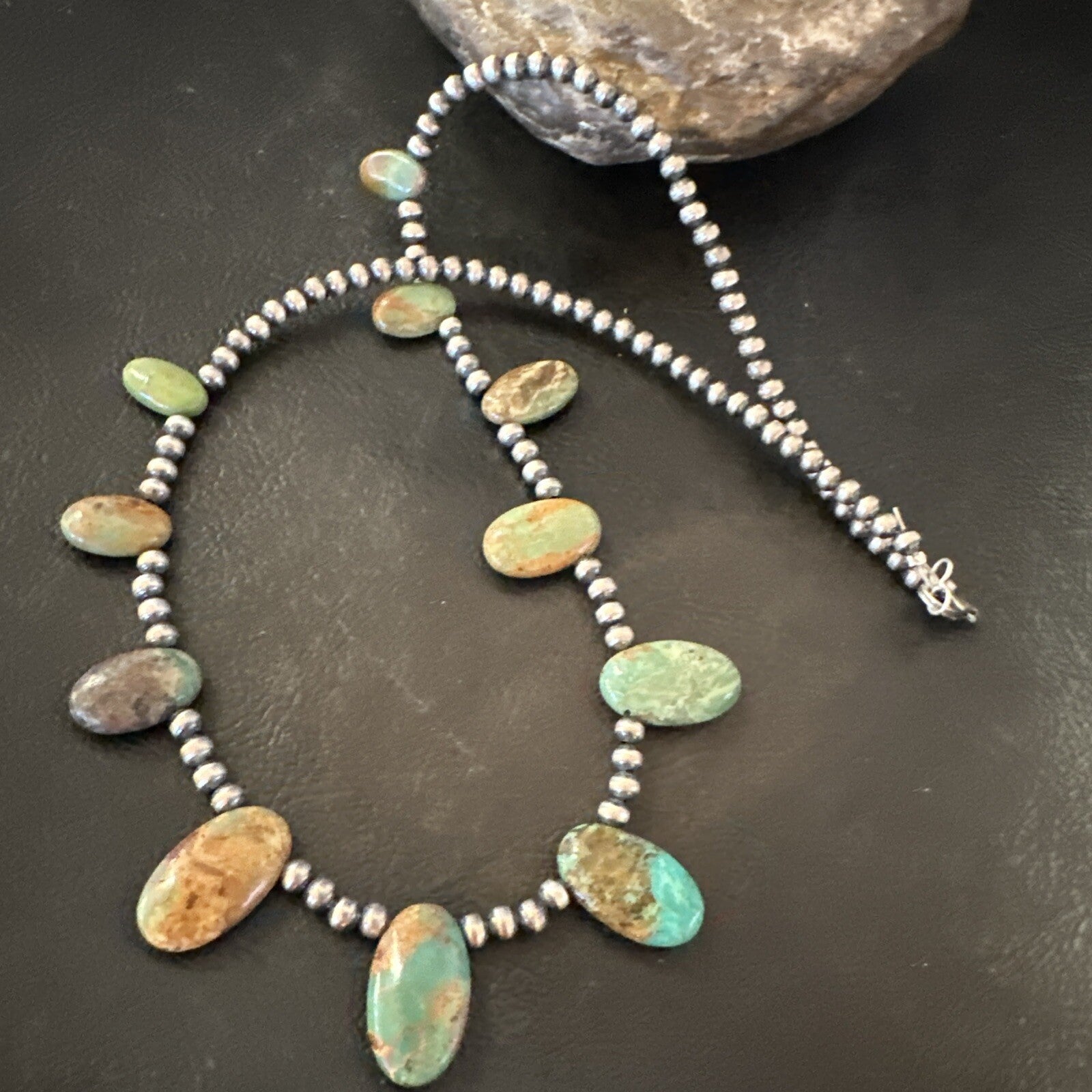Sterling Silver Beads Royston Turquoise 20" Necklace 18855