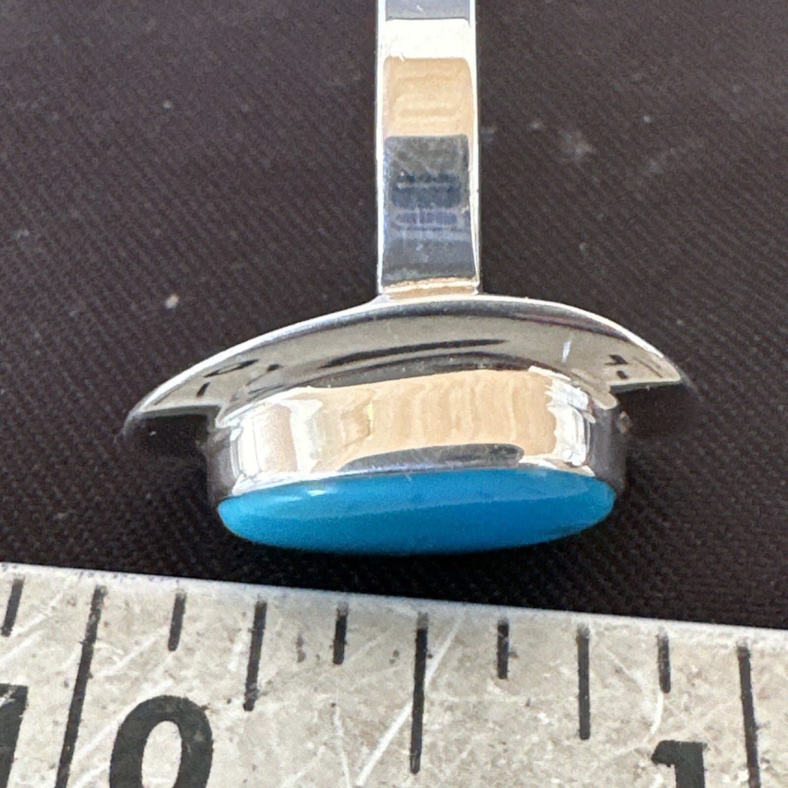 Southwestern Sterling Silver Blue Kingman Turquoise Ring Size 7.5 18525