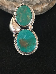 Apache Turquoise Navajo Ring Size 7 | Sterling Silver | Authentic Native American Handmade | 02891