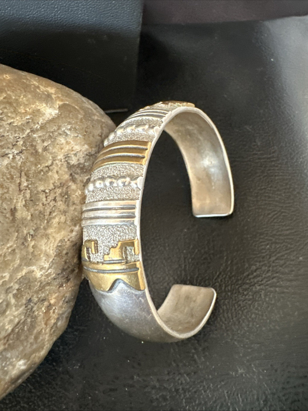Gold filled Navajo Womens Sterling Silver Cuff Bracelet 6.75" 19700