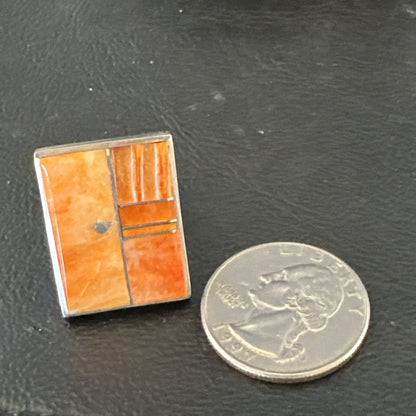 Women Orange Spiny Oyster Navajo Sterling Silver Ring Sz 6.5 17797