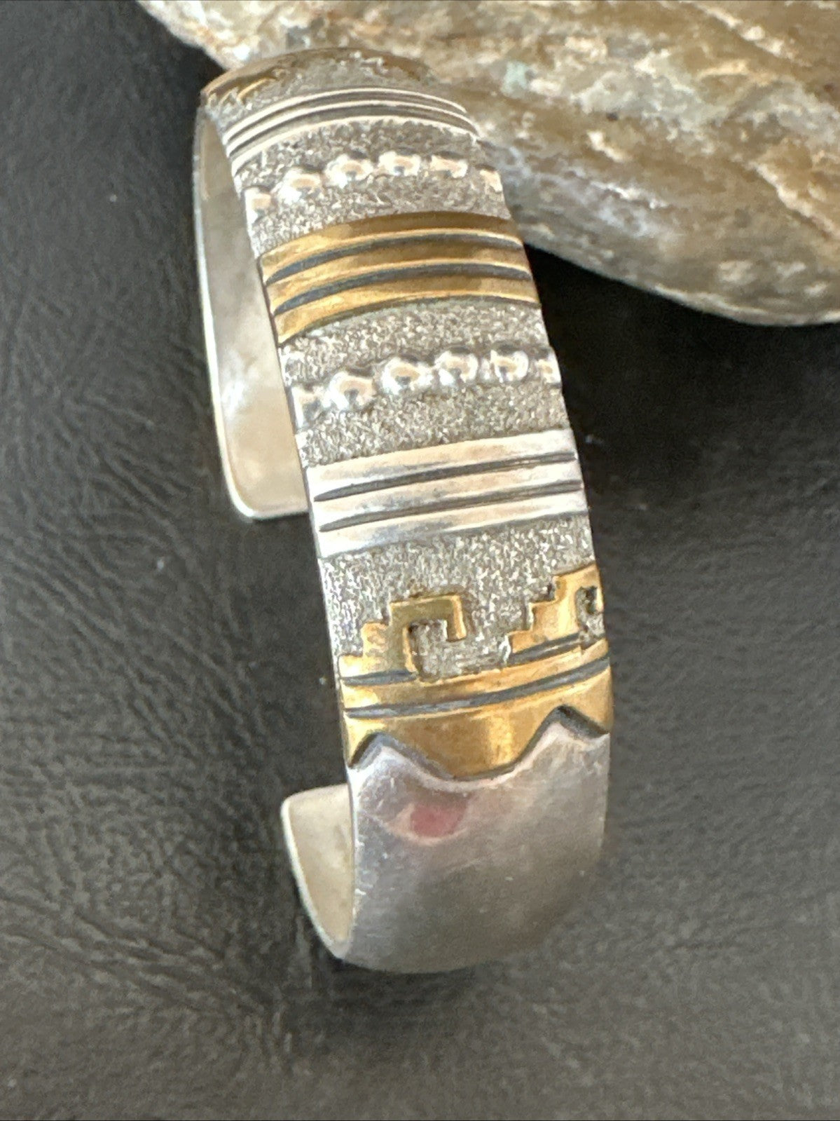 Gold filled Navajo Womens Sterling Silver Cuff Bracelet 6.75" 19700
