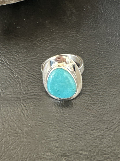 WoMens Sterling Silver Blue Kingman Turquoise Ring Size 7 17680