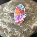 Blue Turquoise Spiny Oyster Southwestern Ring Size 7 | Sterling Silver | Authentic Native American Handmade | 18494