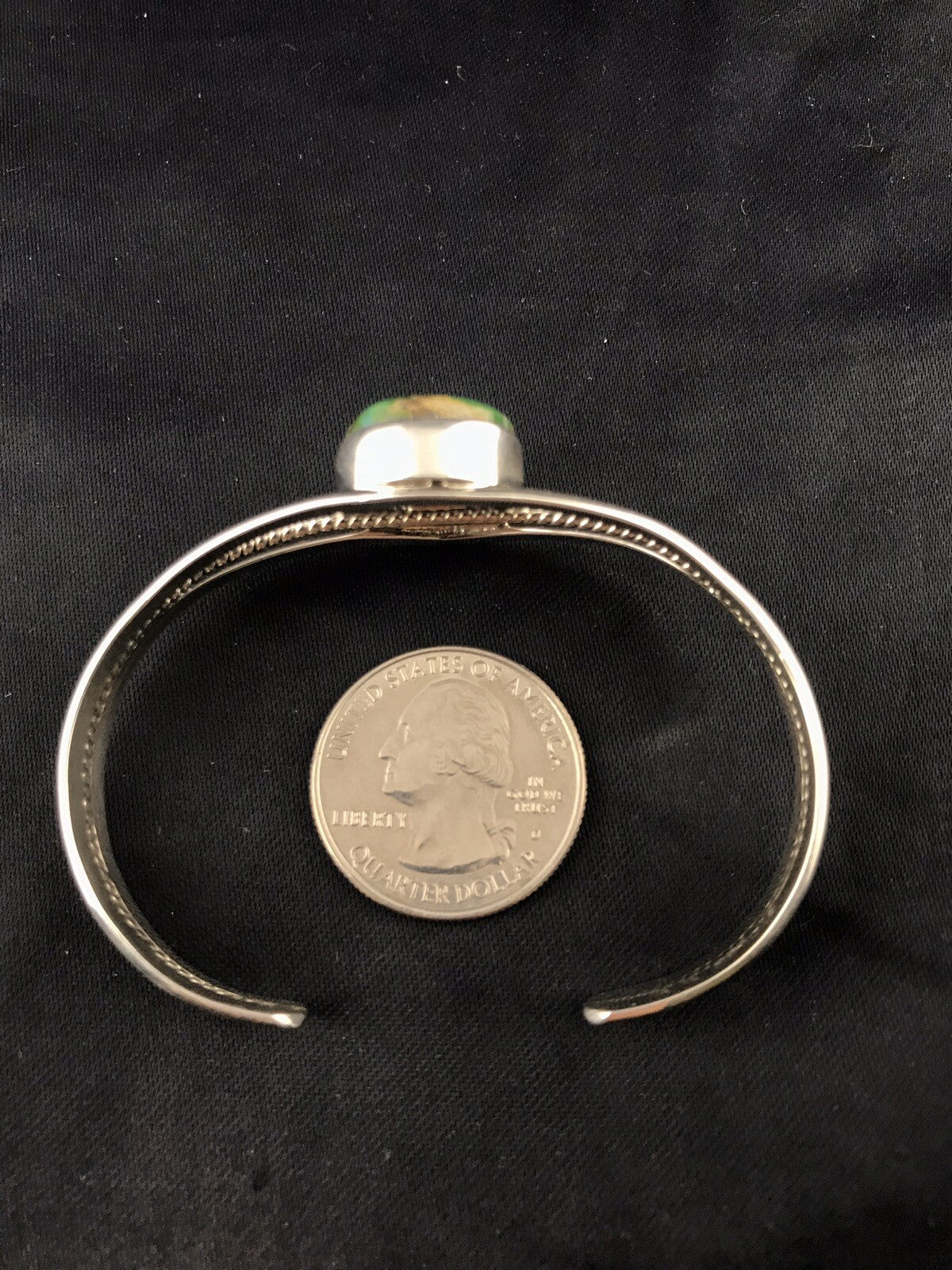 Native American Indian Turquoise Navajo Sterling Silver Bracelet 4549