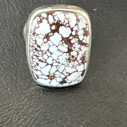 Mens Womens Wild Horse Turquoise Navajo Sterling Silver Ring Sz 7 17344