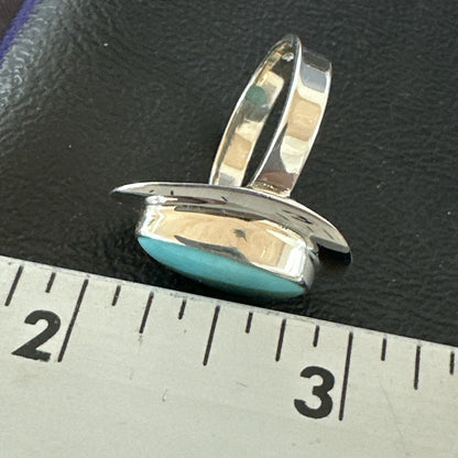WoMens Sterling Silver Robin Egg Blue Kingman Turquoise Ring Size 8.5 17729