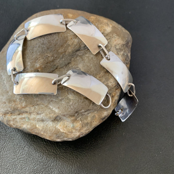 Navajo All Link Bracelet 8.25" | Sterling Silver | Authentic Native American Handmade | 10763