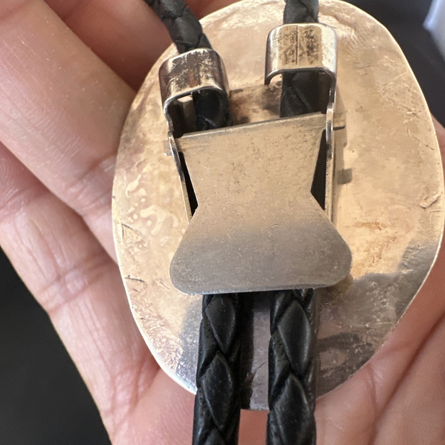 Mens Black Onyx Navajo Sterling Silver Bolo Tie 19053