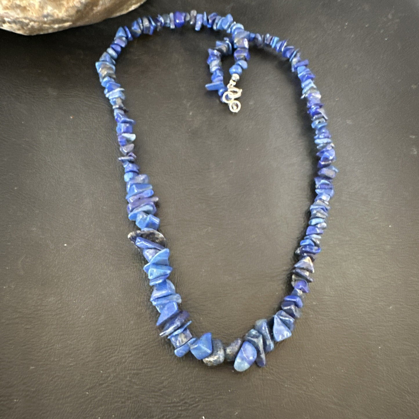 Mens Womens Lapis Lazuli Navajo Sterling Silver 20" Necklace 12903