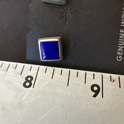 Blue Lapis Sterling Silver  Post Stud Earrings 0.25" 1063