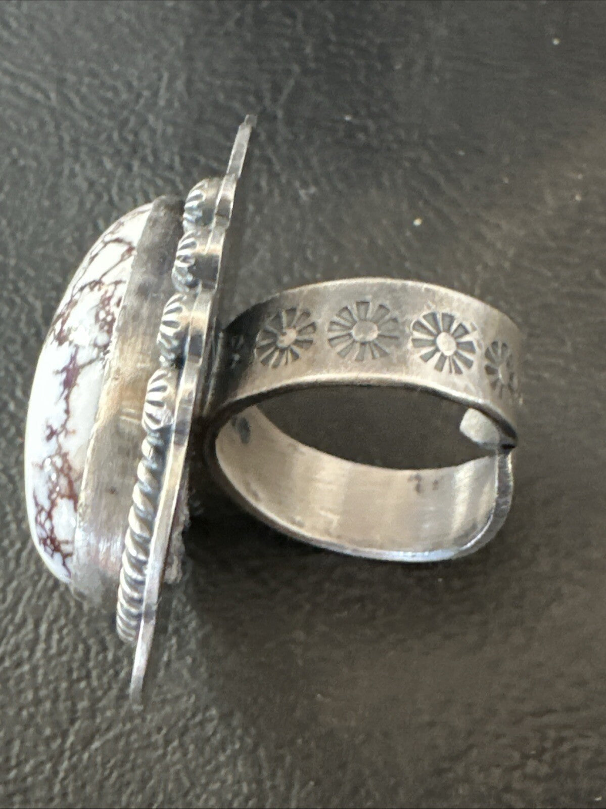 Mens Womens Wild Horse Turquoise Navajo Sterling Silver Ring Sz 8 18723