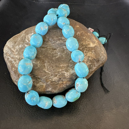 Authentic Blue Sleeping Beauty Turquoise Nugget Strand 18” 18591