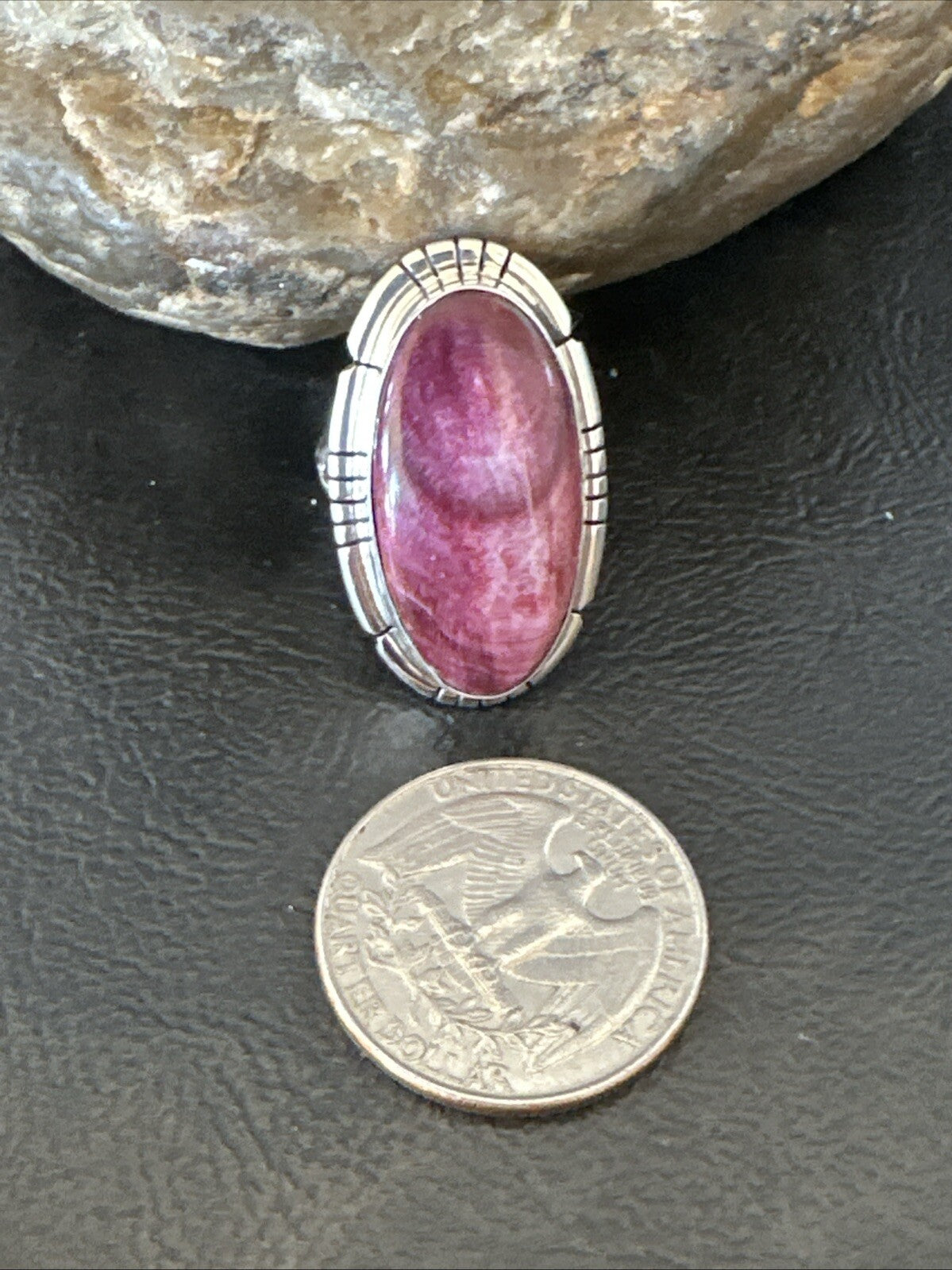 Womens Purple Spiny Oyster Navajo Sterling Silver Ring Size 6.5 18582