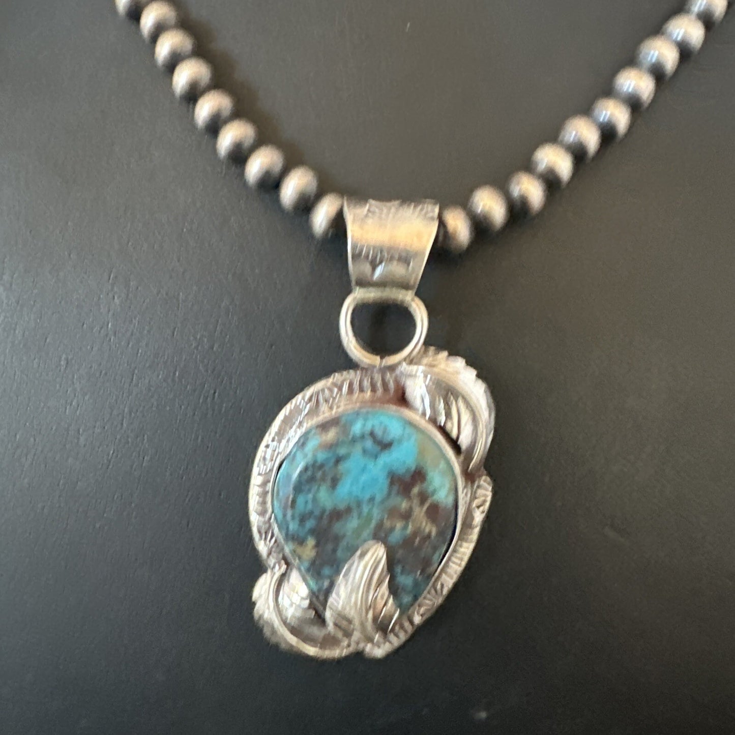 Wild Horse Turquoise Lapis Pendant Navajo Pearls Sterling Silver Necklace 15650