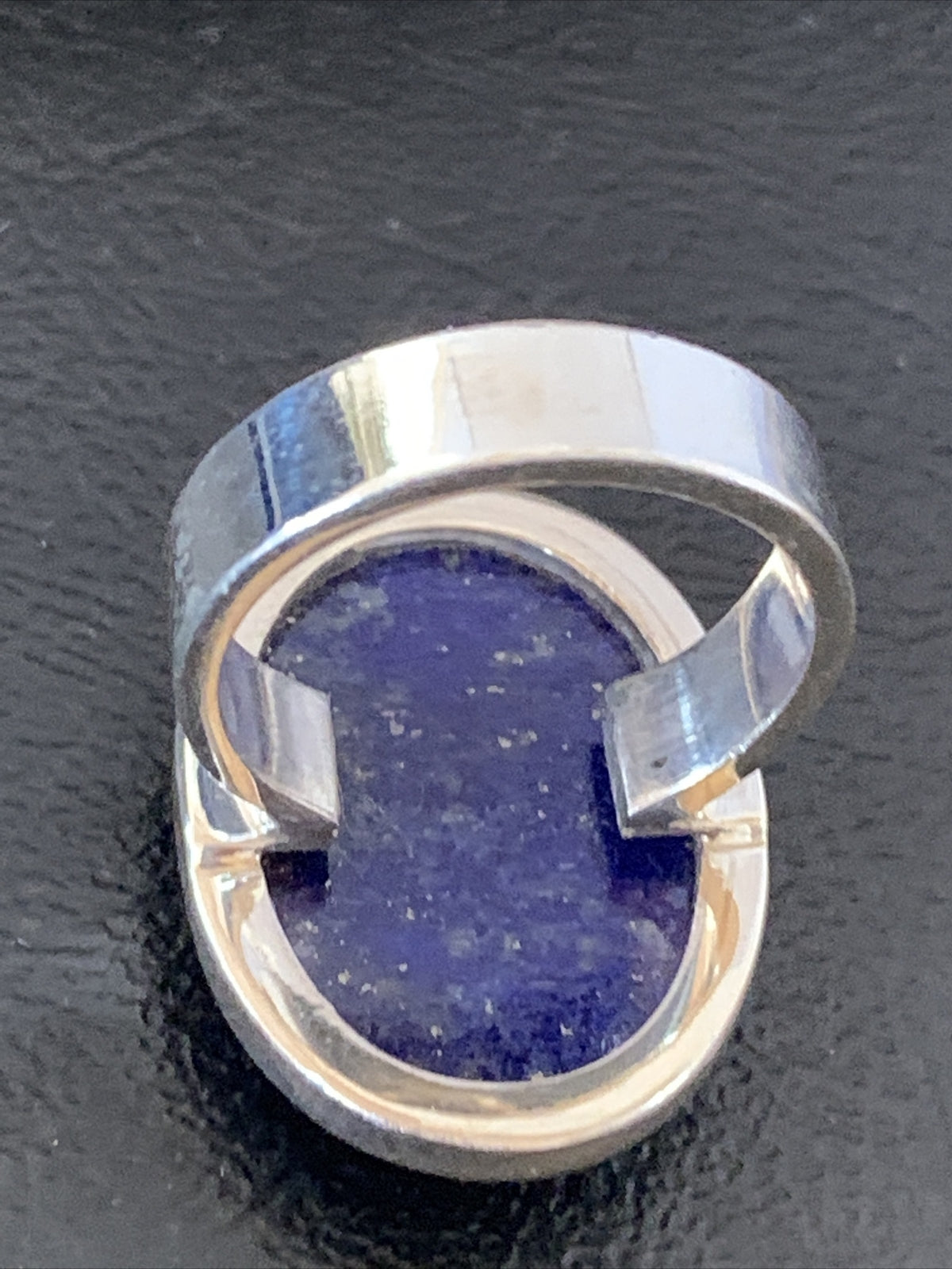 Men Blue Lapis Lazuli Navajo Sterling Silver Ring Size 7 10279