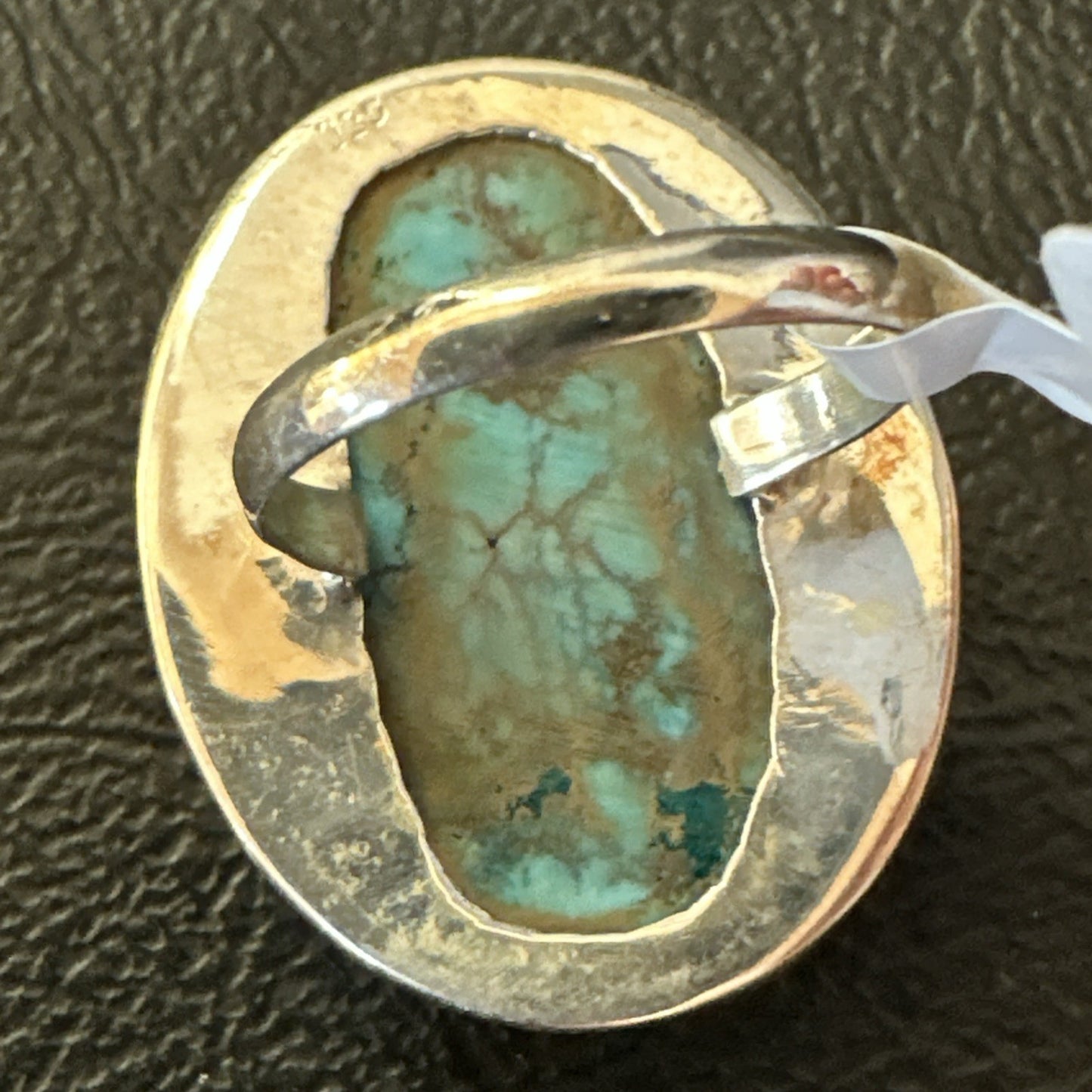Blue Turquoise#8 Southwestern Sterling Silver Ring Size 5 19727