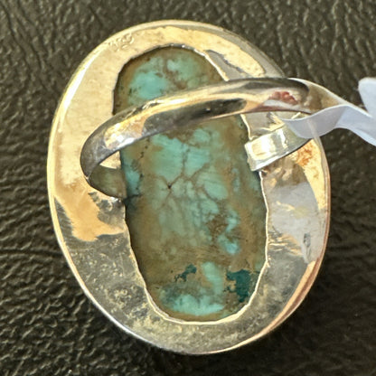 Blue Turquoise#8 Southwestern Sterling Silver Ring Size 5 19727