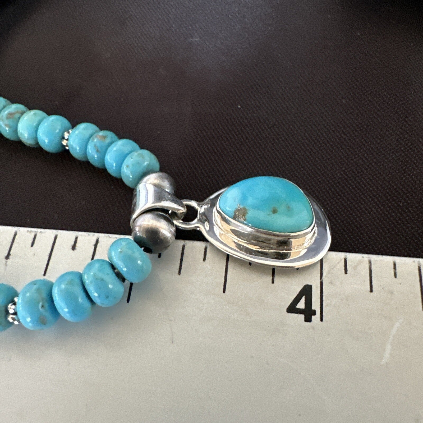 WoMens Blue Kingman Turquoise Pendant Navajo Sterling Silver Necklace 21" 17932