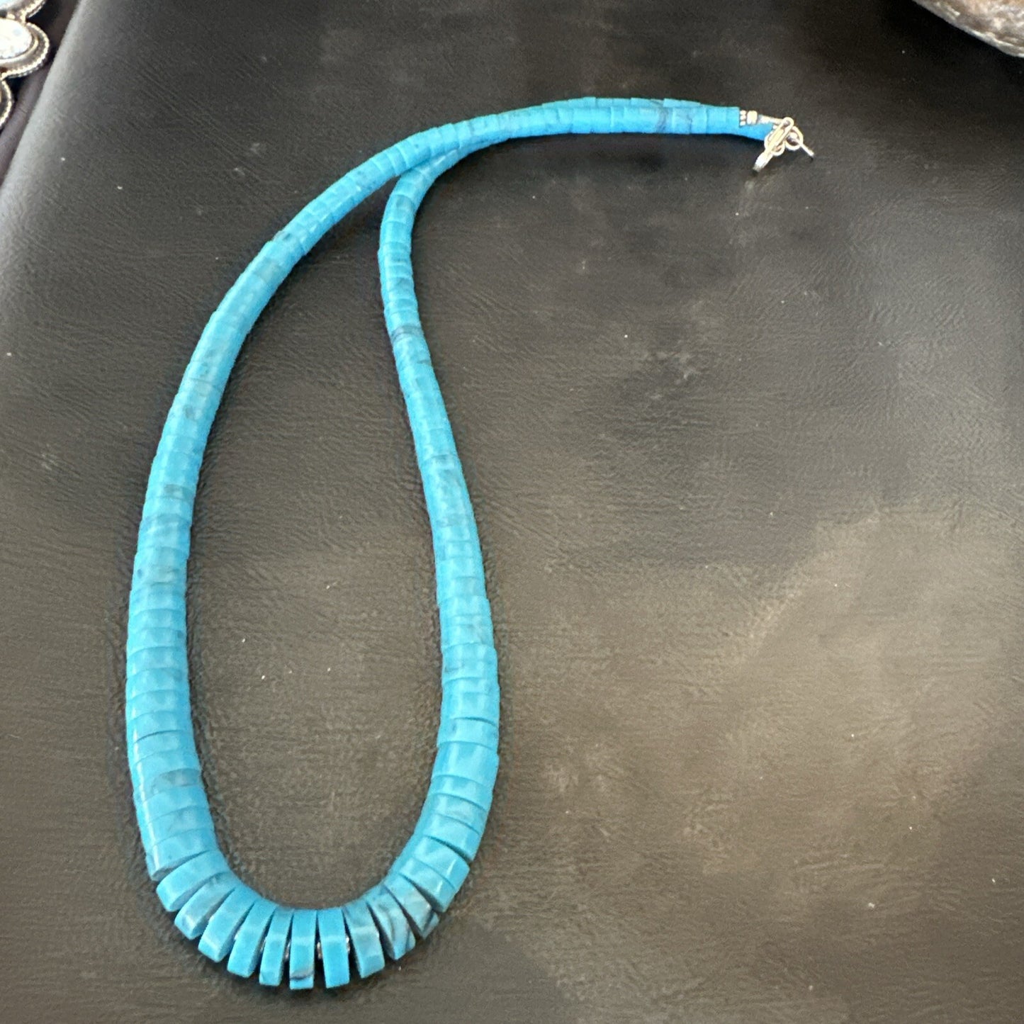 Santo Domingo Stabilized Blue Turquoise 20” Necklace 18469