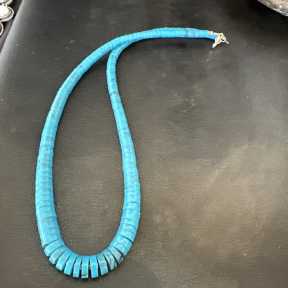 Santo Domingo Stabilized Blue Turquoise 20” Necklace 18469