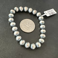 Navajo 8mm Beads 7"Stretch Bracelet | Sterling Silver | Authentic Native American Handmade | 99087