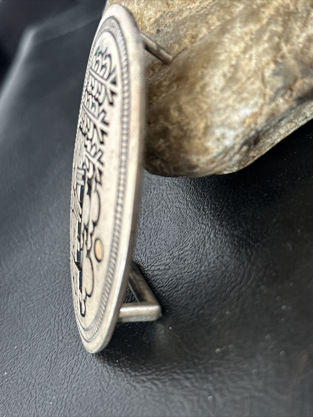 Pueblo Cutout Authentic Sterling Silver Concho Belt Buckle 14799