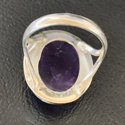 Navajo Purple Amethyst Sterling Silver Ring Size 8.5 12943