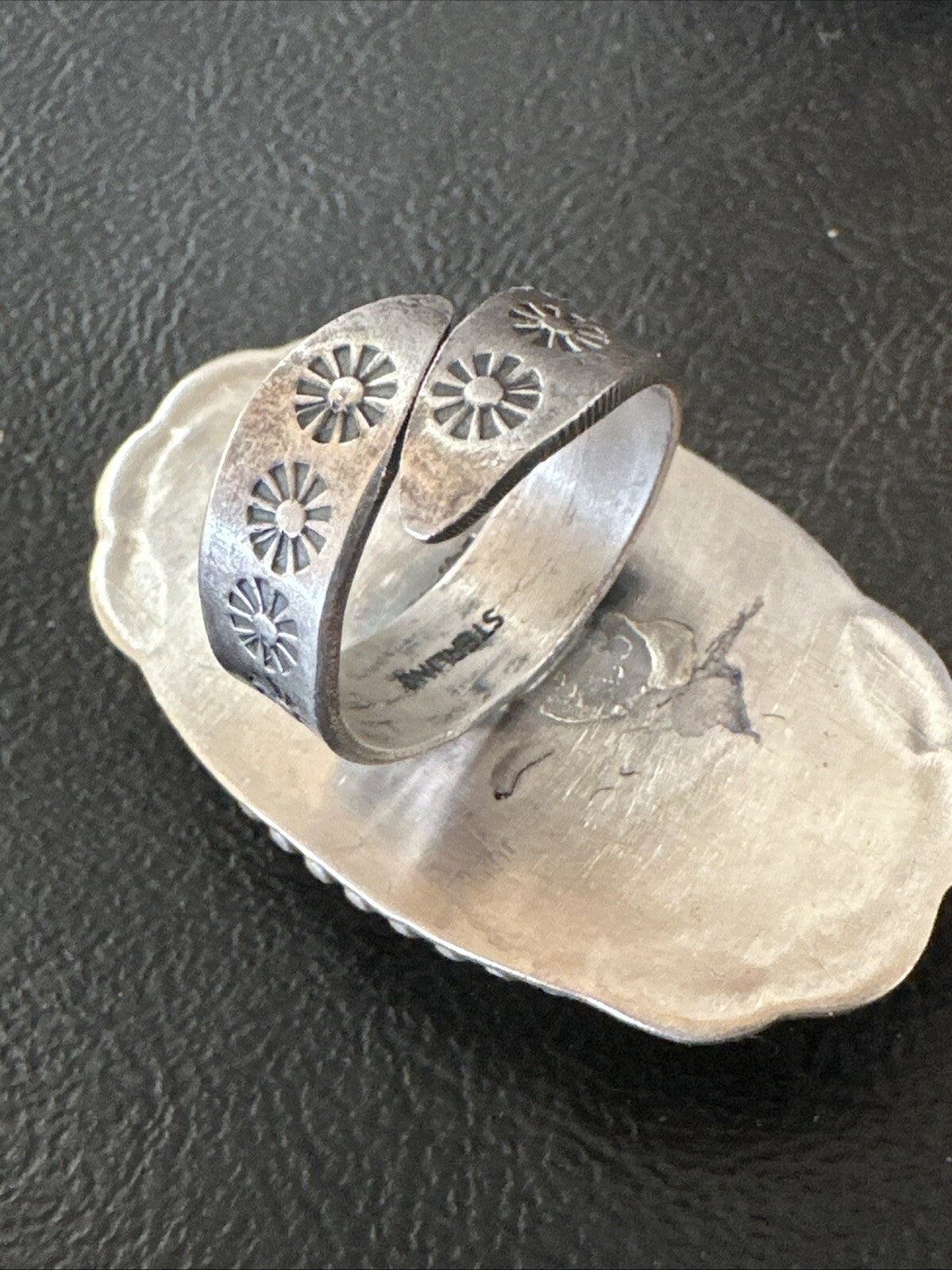 Mens Womens Wild Horse Turquoise Navajo Sterling Silver Ring Sz 8 18722