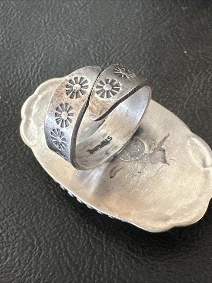 Mens Womens Wild Horse Turquoise Navajo Sterling Silver Ring Sz 8 18722