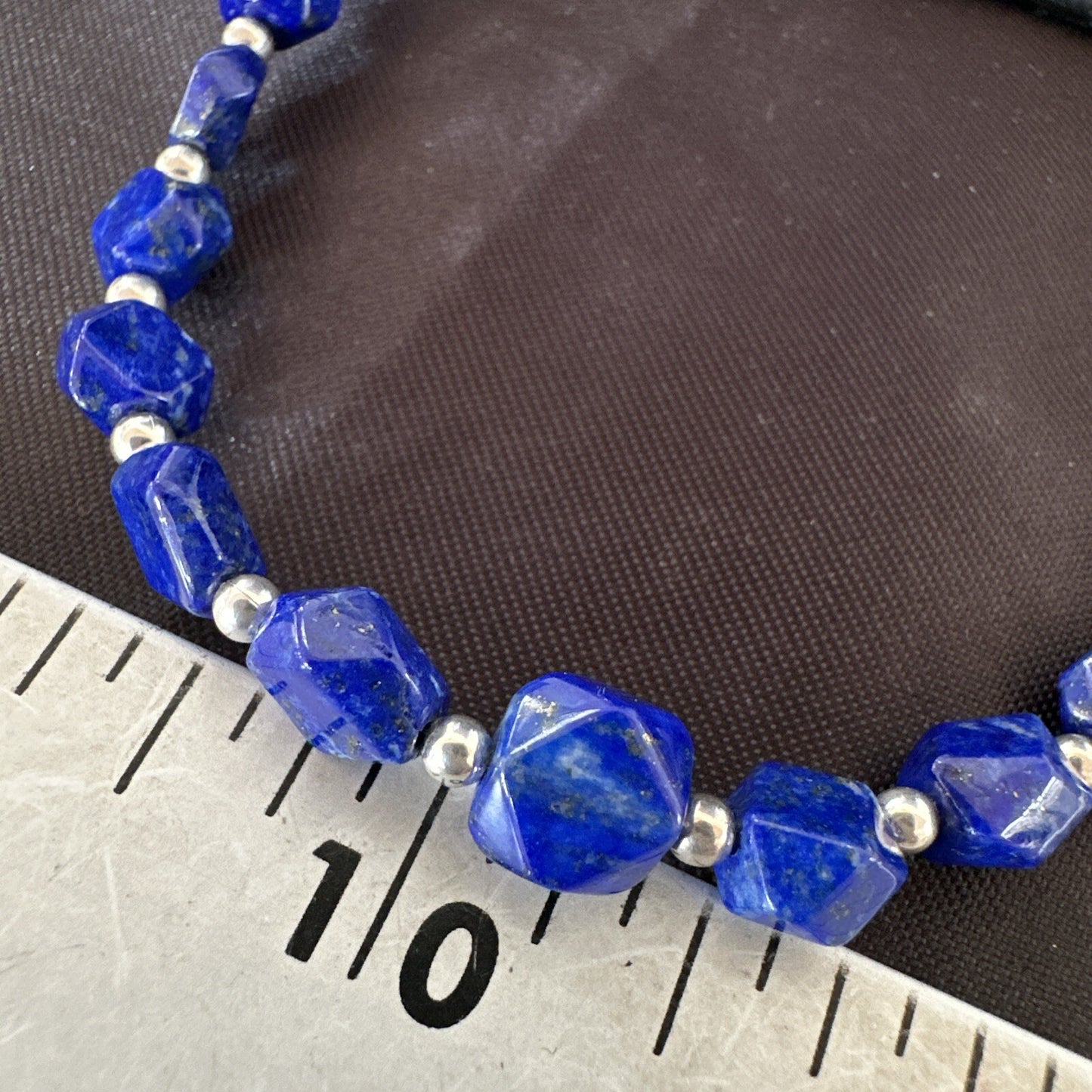 Mens Womens Lapis Lazuli Navajo Sterling Silver 24” Necklace 17749