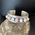 Navajo Pink Conch Cluster Cuff Bracelet | Sterling Silver | Authentic Native American Handmade | 18863