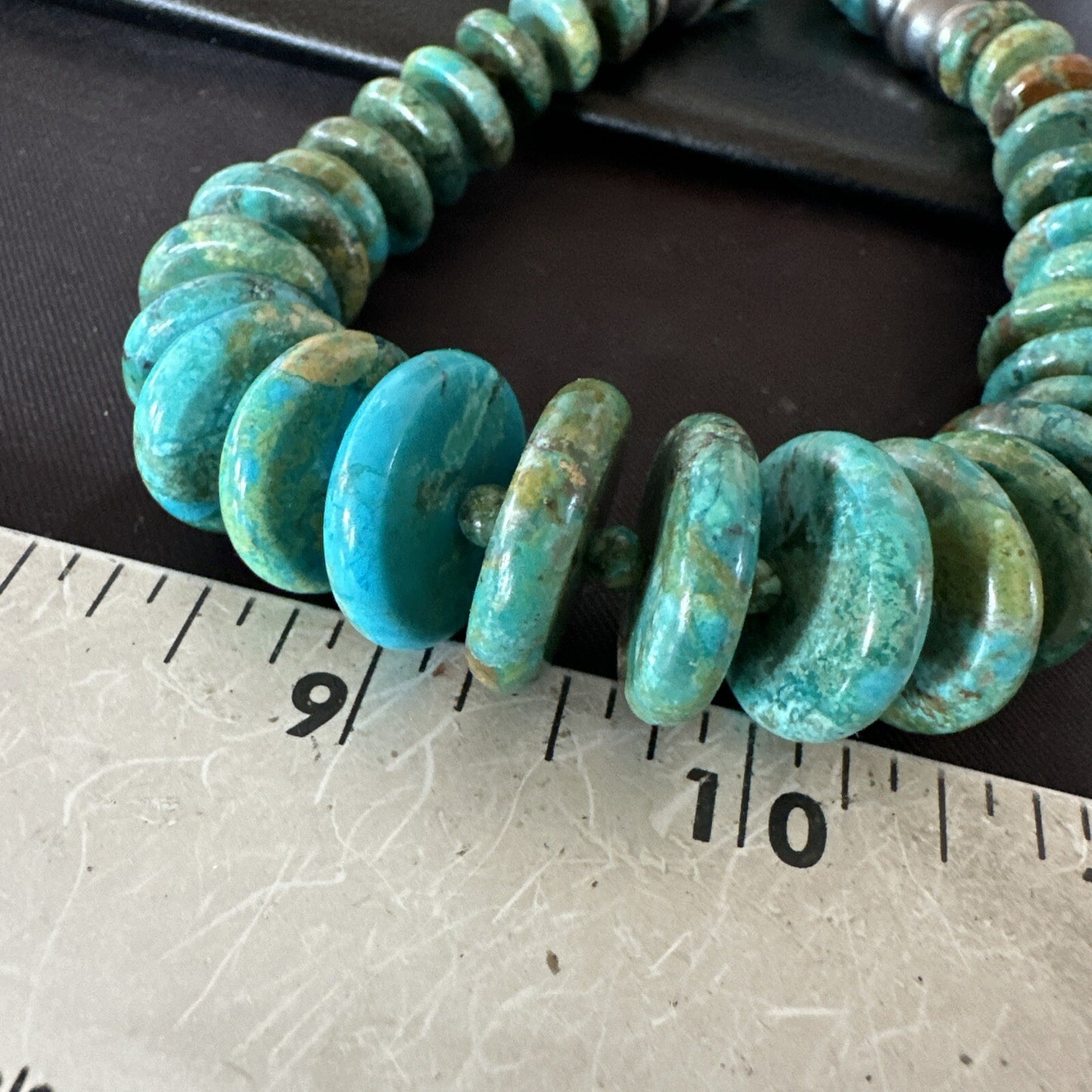 Navajo Graduated Turquoise Sterling Silver Necklace 19” 18421