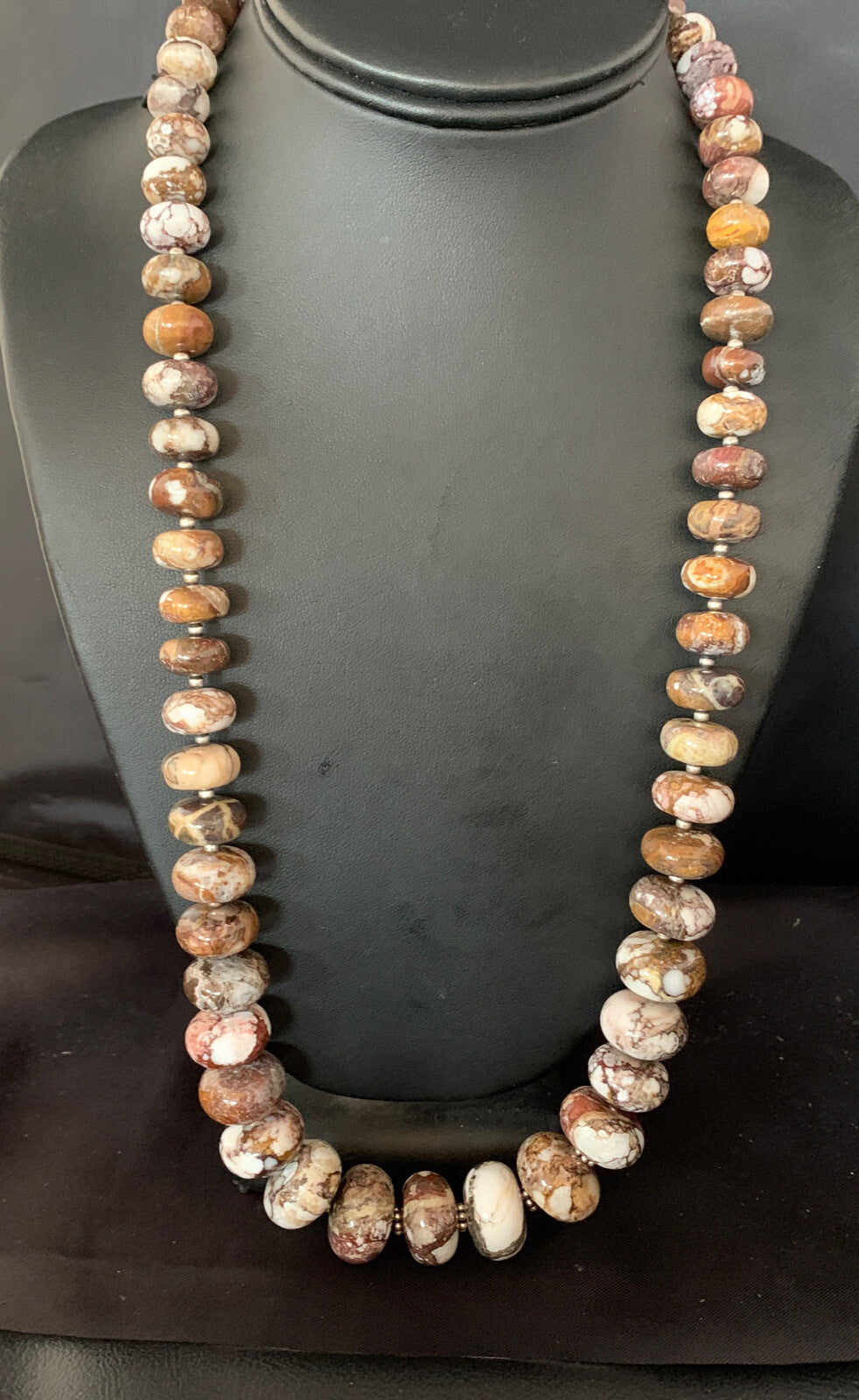 27" Wild Horse Navajo Pearls Sterling Silver Crazy Turquoise Necklace 13887