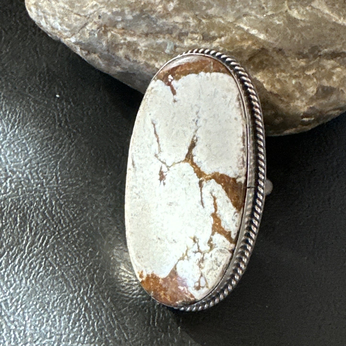 Native American Wild Horse Turquoise Navajo Sterling Silver Ring Size 9.5 19775