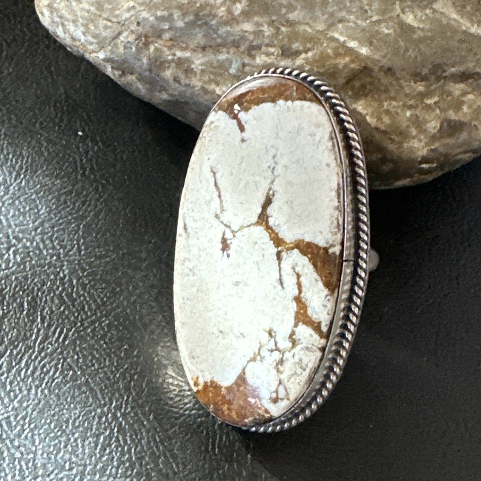 Native American Wild Horse Turquoise Navajo Sterling Silver Ring Size 9.5 19775