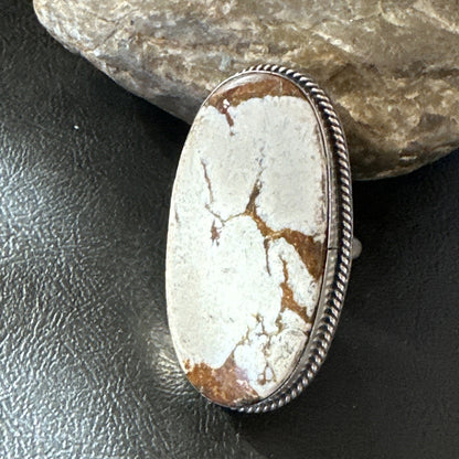 Native American Wild Horse Turquoise Navajo Sterling Silver Ring Size 9.5 19775