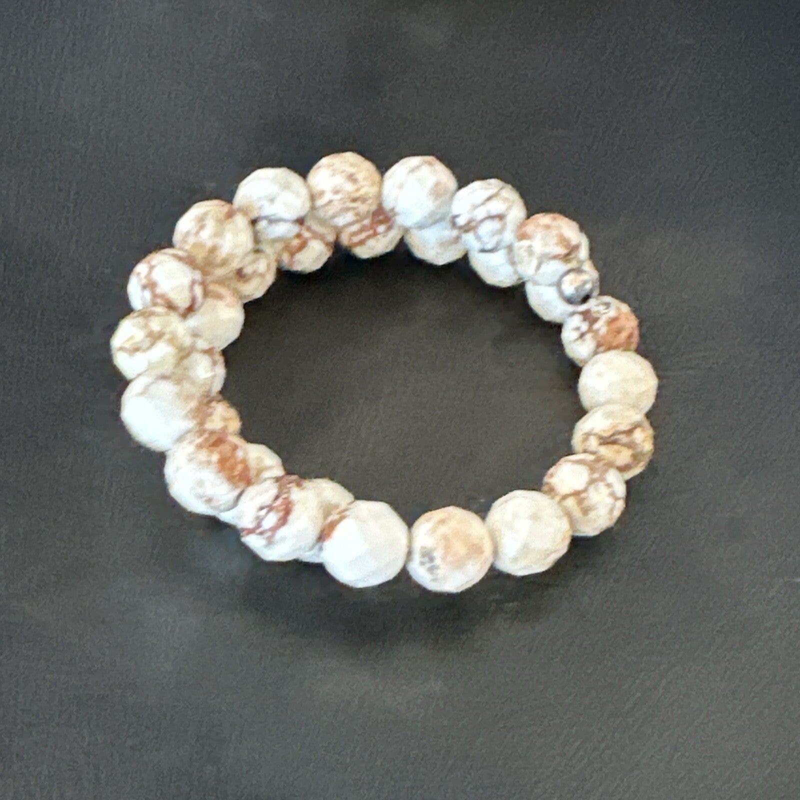Wild Horse Turquoise 8mm Navajo Indian Stainless Steel Bead Bracelet 18013