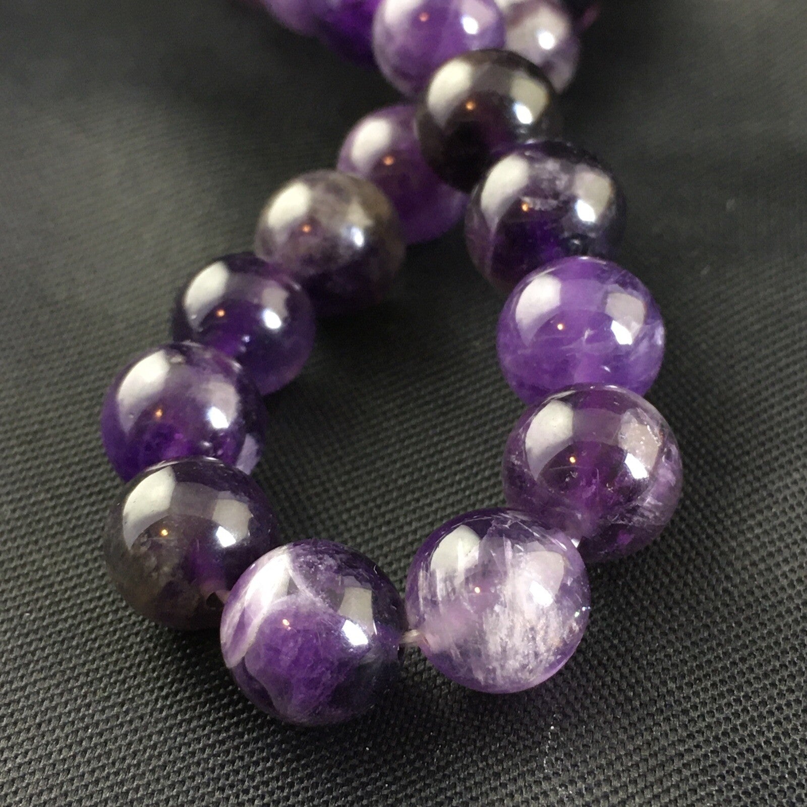 Purple Amethyst Navajo Stretch Elastic Bracelet 6.5" 02002