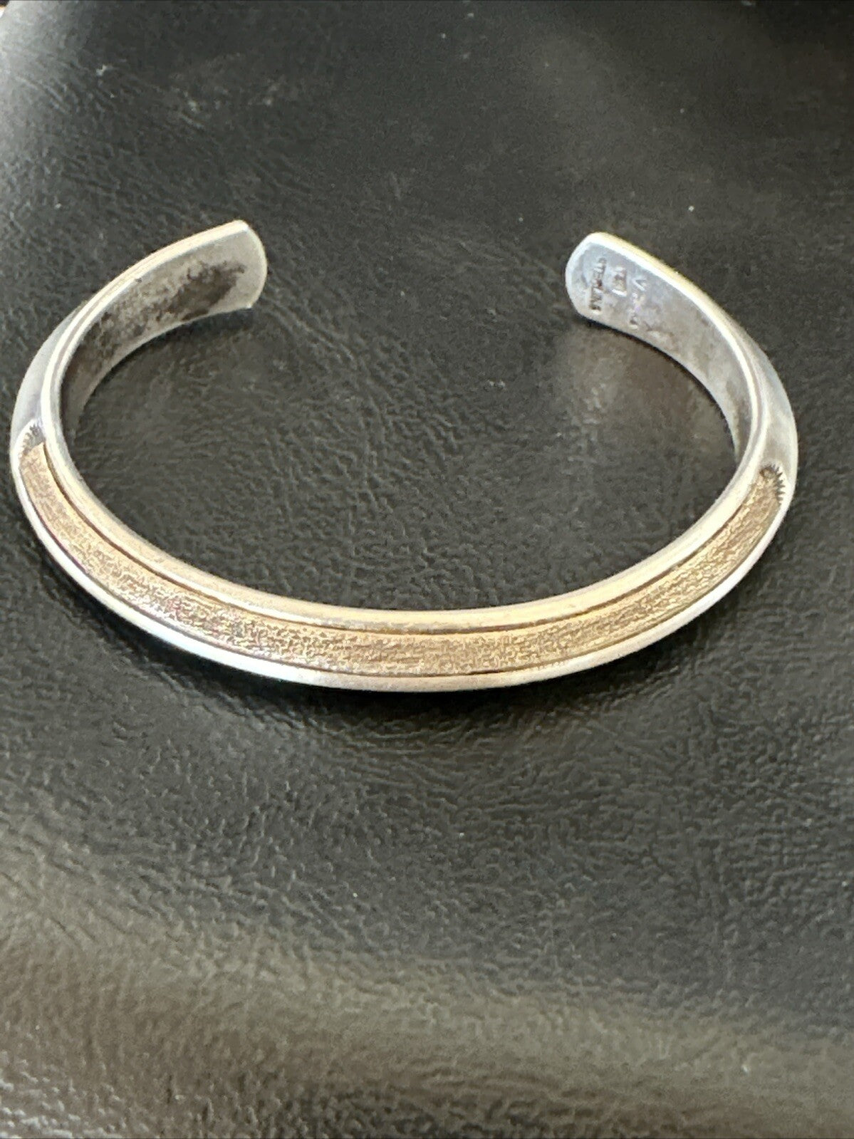 WoMens Navajo Sterling Silver 14K Gold Cuff Bracelet 18200