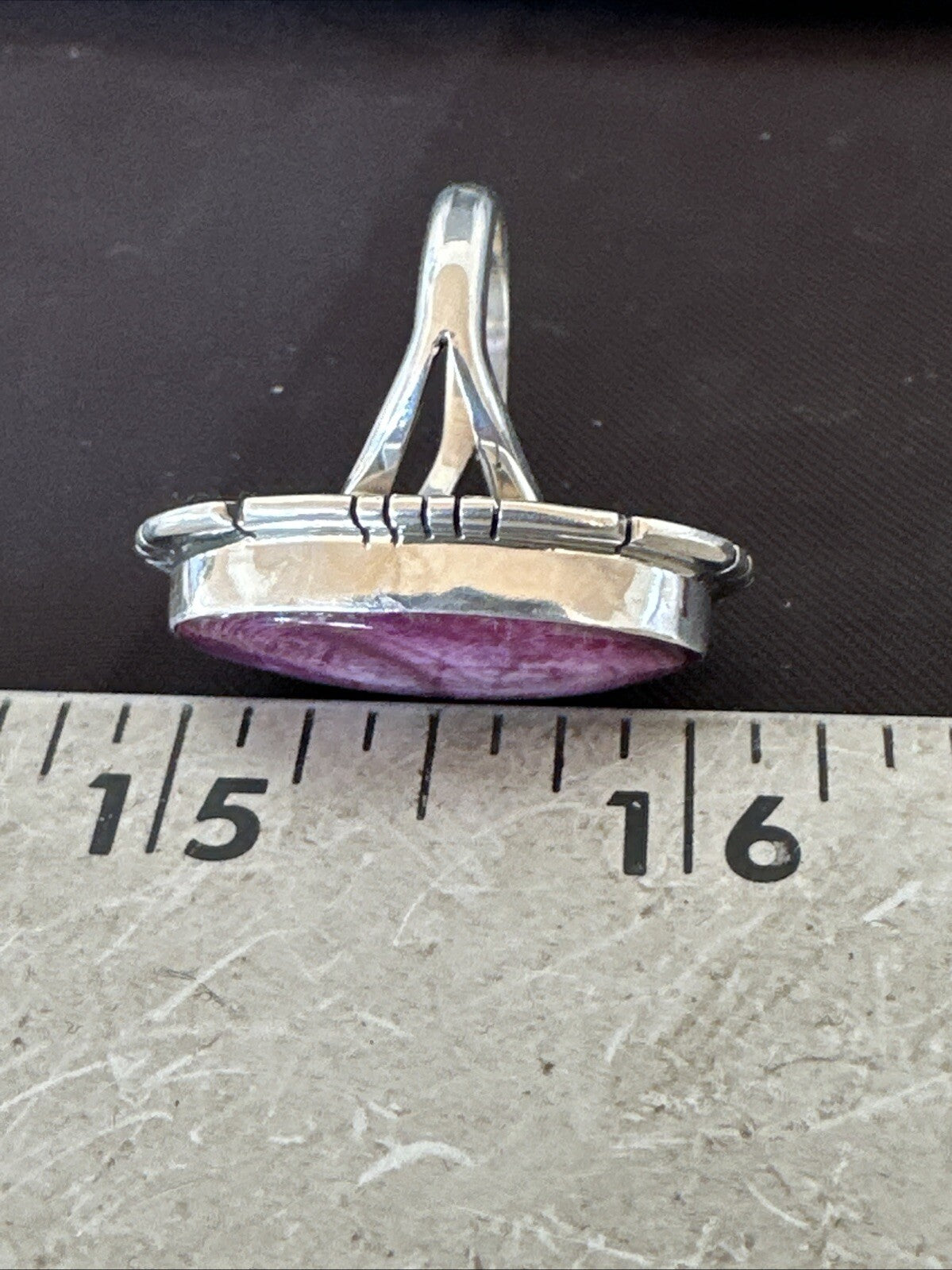 Womens Purple Spiny Oyster Navajo Sterling Silver Ring Size 6.5 18582