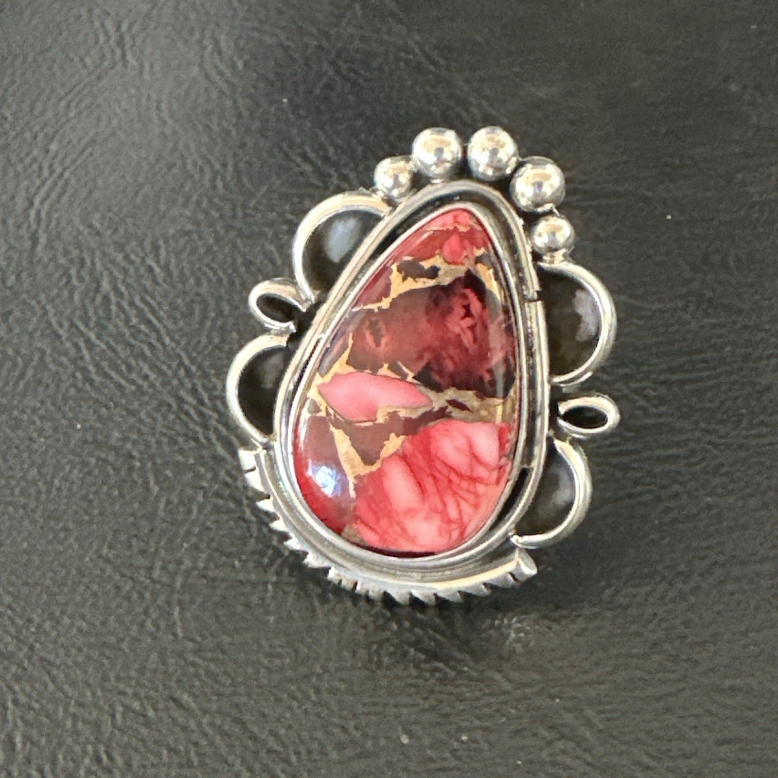 Purple Spiny Oyster Navajo Sterling Silver Native American Ring Size 6.5 19629