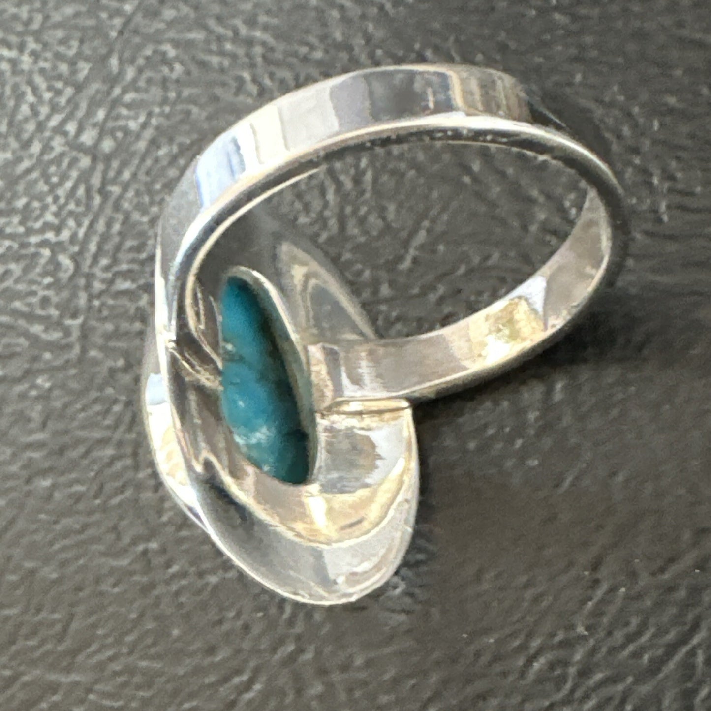 WoMens Sterling Silver Blue Kingman Turquoise Ring Size 8.5 17728
