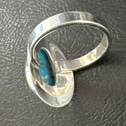WoMens Sterling Silver Blue Kingman Turquoise Ring Size 8.5 17728