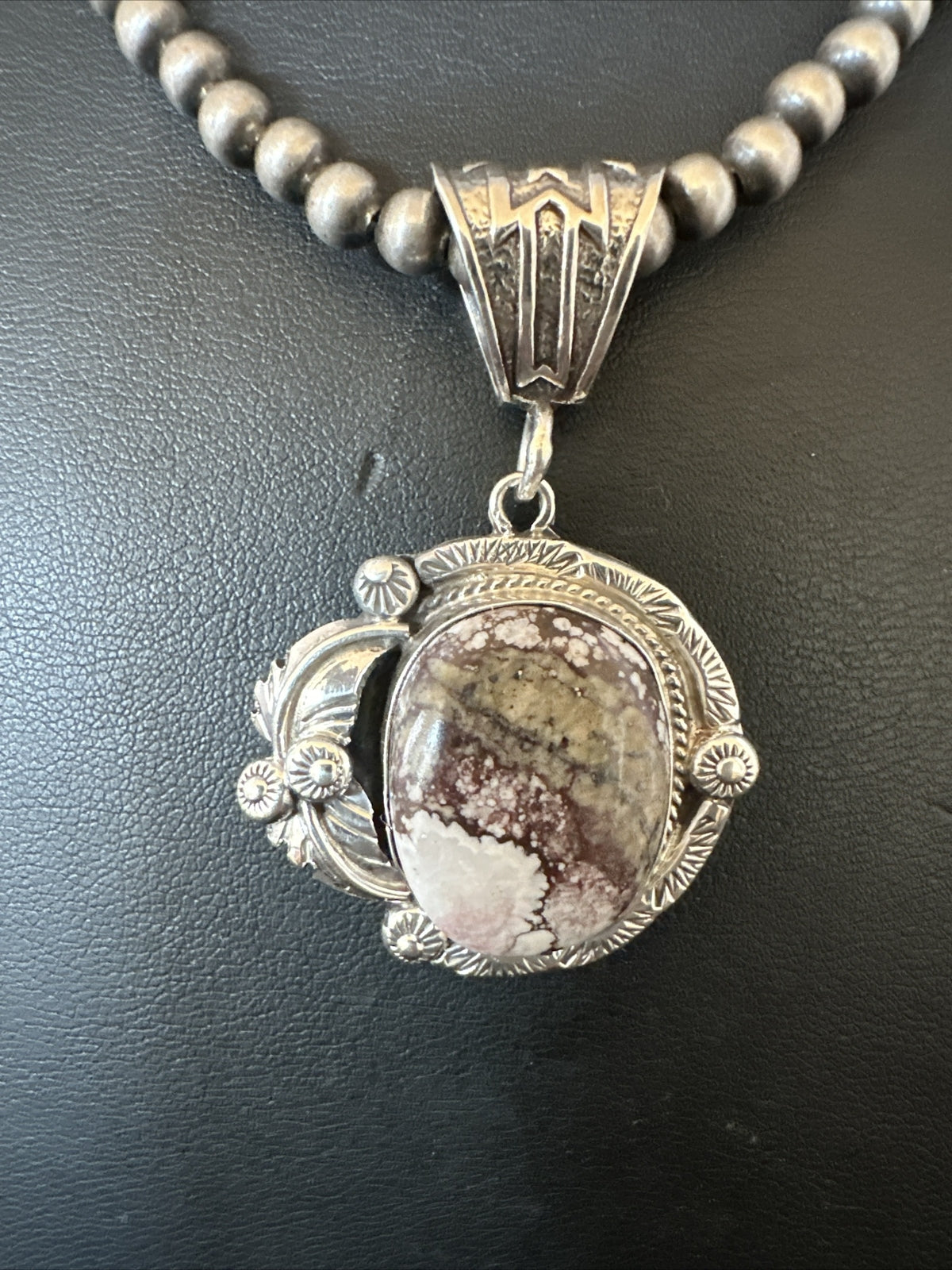 Mens Womens Wild Horse Turquoise Pendant Navajo Sterling Silver Necklace 17802