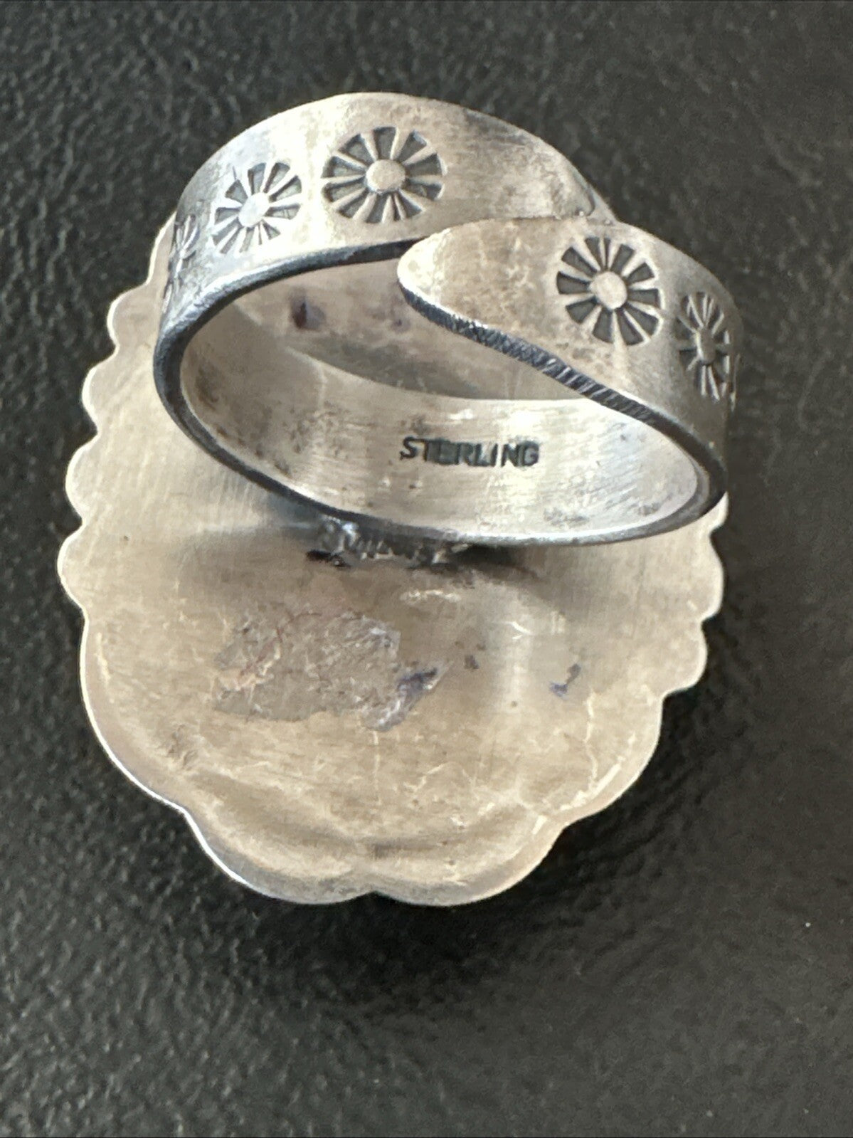 Mens Womens Wild Horse Turquoise Navajo Sterling Silver Ring Sz 8 18723