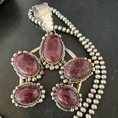 Navajo Purple Spiny Oyster Pendant Necklace Naja Sterling Silver 20" 19029